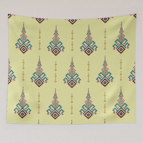 Item preview, Seamless Traditional Thai Geometric Floral Pattern in Multicolor designed and sold by PowerAntShop.
