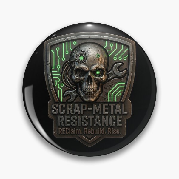 Artikelvorschau, 3D Scrap-Metal Resistance Industrial Cyberpunk Cres entworfen und verkauft von HoshisWorld2018.
