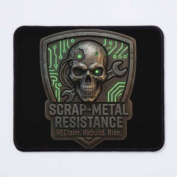 Item preview, 3D Scrap-Metal Resistance Industrial Cyberpunk Cres designed and sold by HoshisWorld2018.