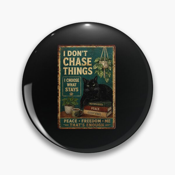 Item preview, Vintage Black Cat Boundaries Quote With Cozy Peaceful Home Vibes designed and sold by eliramaison.