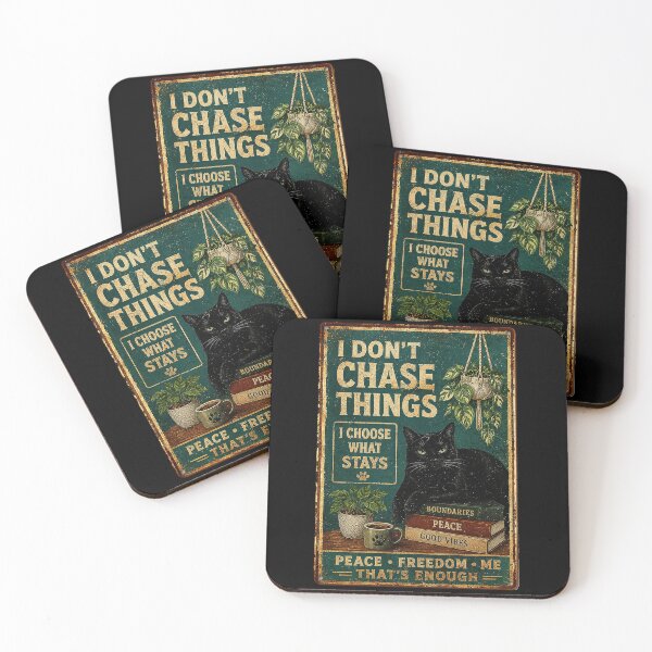 Item preview, Vintage Black Cat Boundaries Quote With Cozy Peaceful Home Vibes designed and sold by eliramaison.