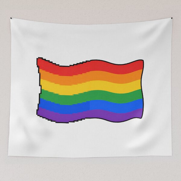Item preview, Waving LGBT Pride Flag Pixel designed and sold by ArtMassive.