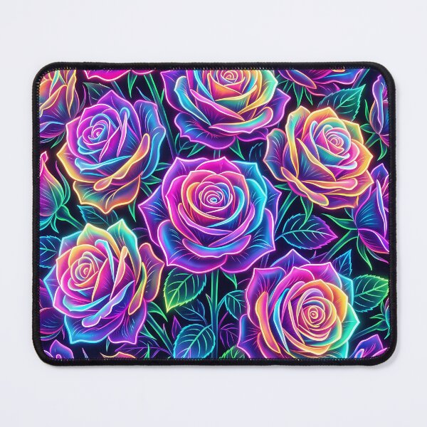 Item preview, Electric Neon Rainbow Roses Pattern designed and sold by LuisWorks.