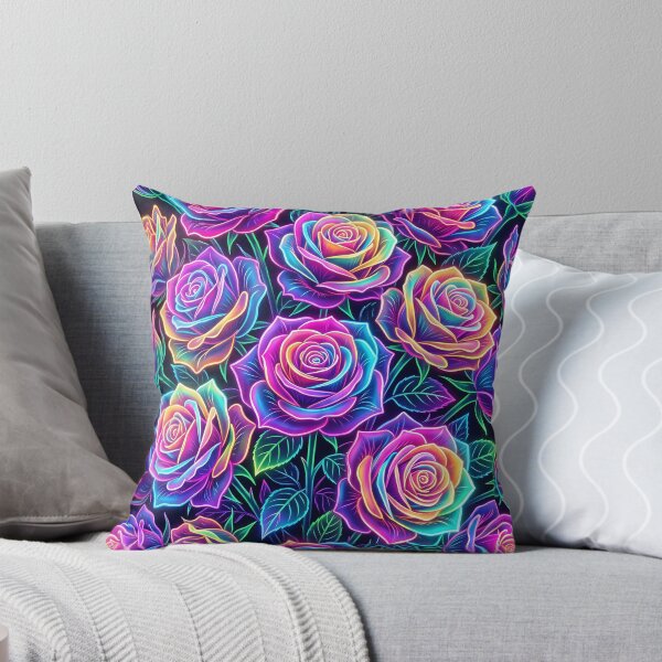 Item preview, Electric Neon Rainbow Roses Pattern designed and sold by LuisWorks.
