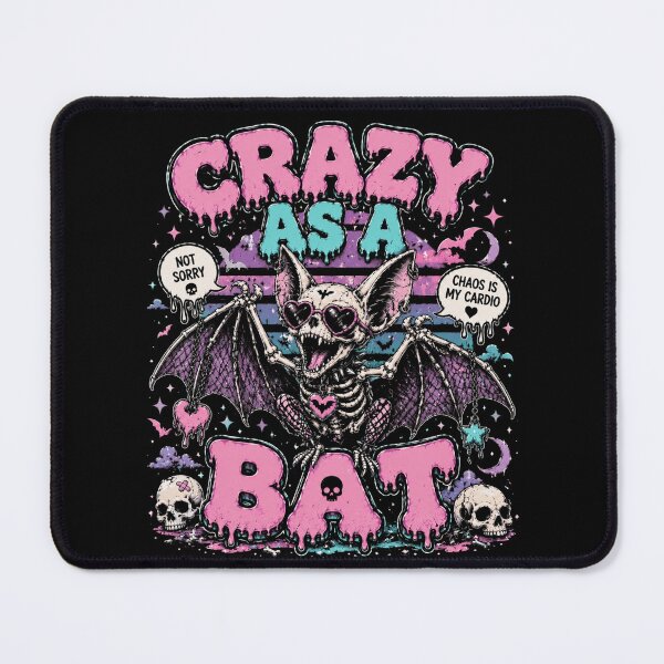Item preview, Crazy As A Bat Skeleton Bat Goth T-Shirt – Chaotic Pastel Goth Bat designed and sold by printedartgoods.