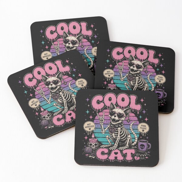 Item preview, Cool Cat Skeleton Cat Goth T-Shirt – Pastel Gothic Cat Lover designed and sold by printedartgoods.