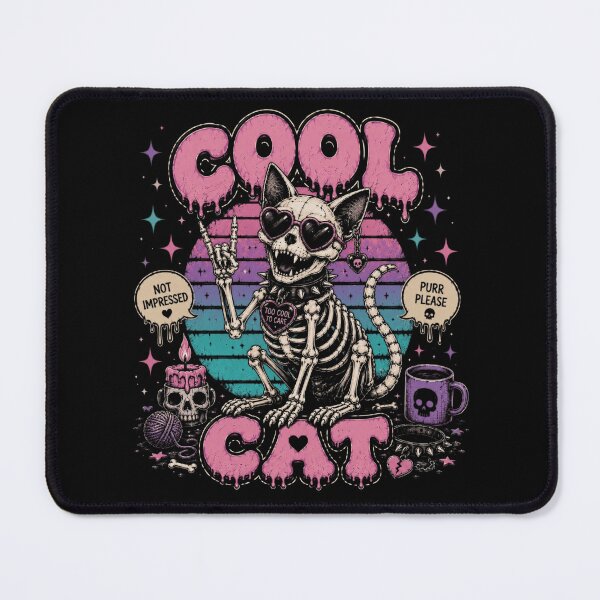 Item preview, Cool Cat Skeleton Cat Goth T-Shirt – Pastel Gothic Cat Lover designed and sold by printedartgoods.
