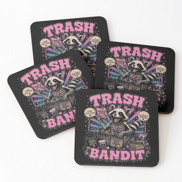 Item preview, Trash Skeleton Raccoon Goth – Funny Pastel Goth Raccoon designed and sold by printedartgoods.