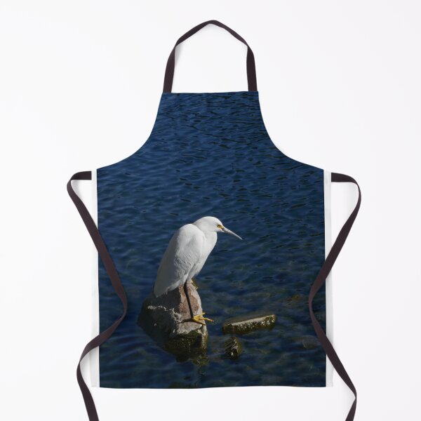 Item preview, Pure White Snowy Egret on Deep Blue Water designed and sold by sky earth human.