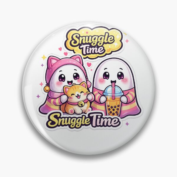 Item preview, Cute Snuggle Time Ghosts With Cat Kawaii Sticker designed and sold by Red66circle.