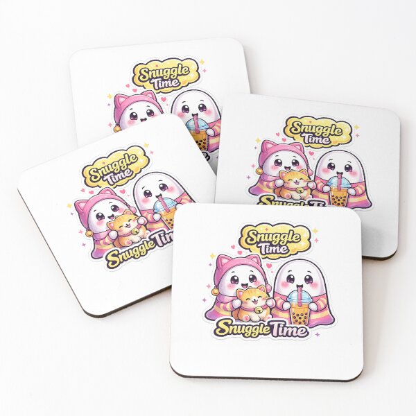 Item preview, Cute Snuggle Time Ghosts With Cat Kawaii Sticker designed and sold by Red66circle.