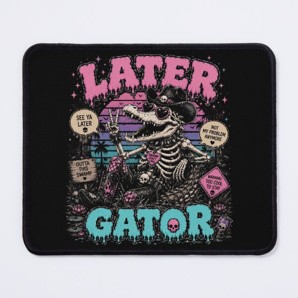 Item preview, Later Gator Skeleton Alligator Goth T-Shirt – Swamp Goth Meme designed and sold by printedartgoods.