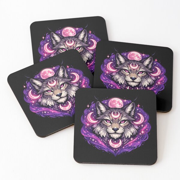Item preview, Shadow Lynx Spirit Cosmic Moon Guardian designed and sold by tineldesign.
