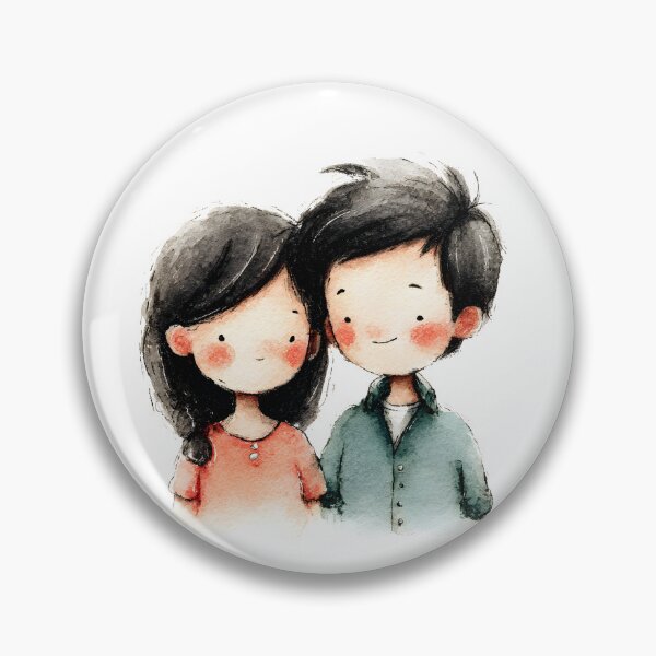 Item preview, Cute Romantic Couple Minimal Aesthetic Drawing designed and sold by JaiSoftStudio.