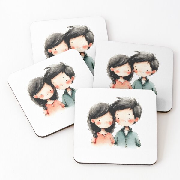 Item preview, Cute Romantic Couple Minimal Aesthetic Drawing designed and sold by JaiSoftStudio.