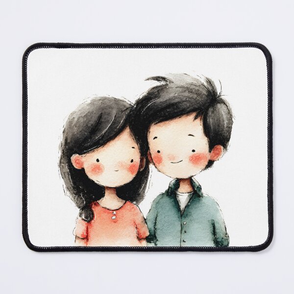 Item preview, Cute Romantic Couple Minimal Aesthetic Drawing designed and sold by JaiSoftStudio.