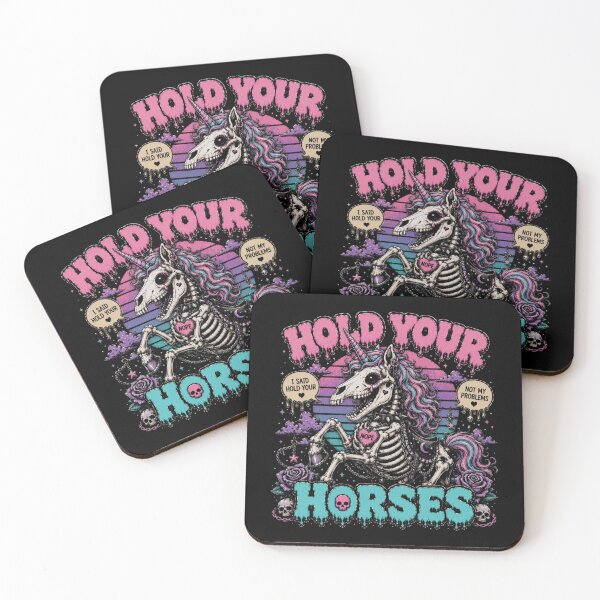 Item preview, Hold Your Horses Skeleton Unicorn Goth T-Shirt – Pastel Goth Unicorn designed and sold by printedartgoods.