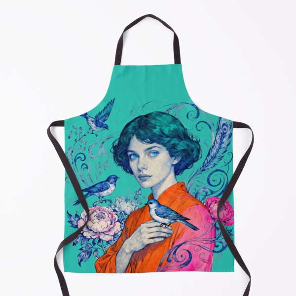Item preview, Blue Eyed Dreamer with Birds and Peonies designed and sold by KiraChie.