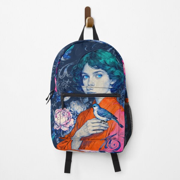 Item preview, Blue Eyed Dreamer with Birds and Peonies designed and sold by KiraChie.