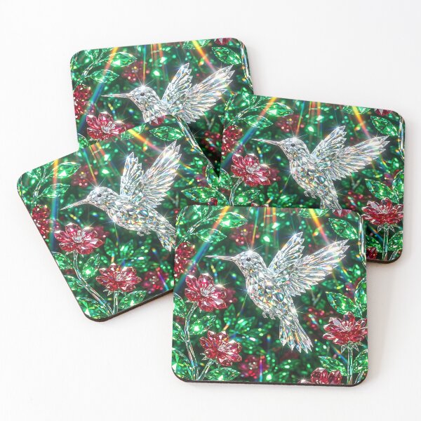Item preview, 3D Crystal Hummingbird Gemstone Floral Pattern designed and sold by LuisWorks.