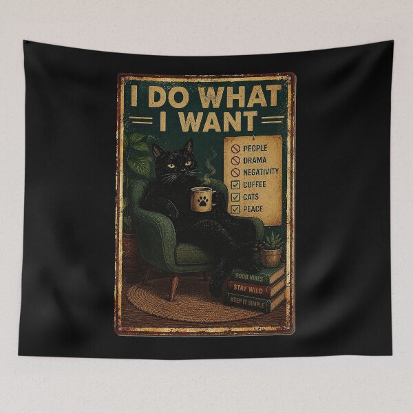 Aperçu de l'œuvre Affiche vintage Black Cat Coffee, une affiche qui respire le calme et la sérénité. créée et vendue par eliramaison.