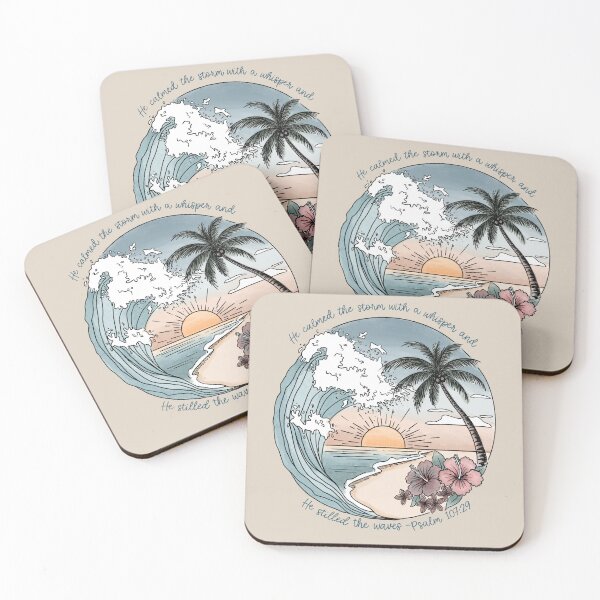 Item preview, Tropical Psalms 107:29 Bible Verse designed and sold by Doodloom.