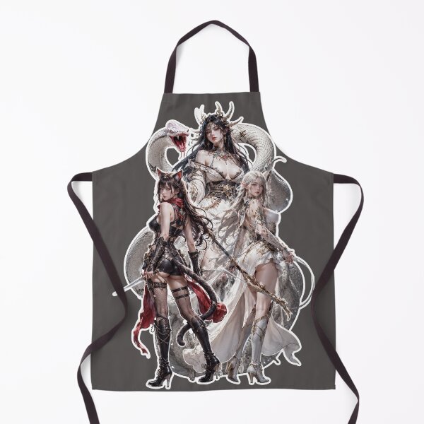 Item preview, An adventurer catgirl and an elf fighting the White Snake Queen designed and sold by HD3284.