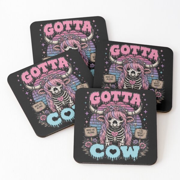 Item preview, Gotta Cow Skeleton Cow Goth T-Shirt – Pastel Gothic Cowgirl designed and sold by printedartgoods.
