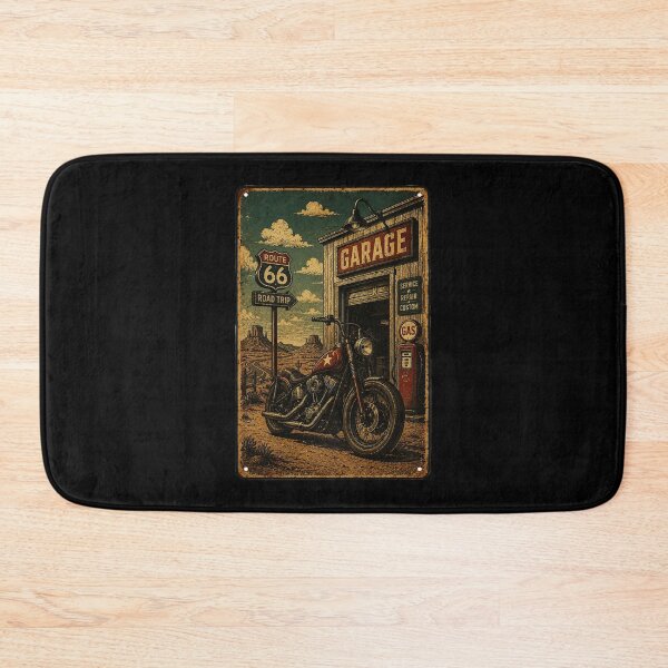 Item preview, Vintage Route 66 Garage Motorcycle Desert Road Trip designed and sold by Modaozushi216.