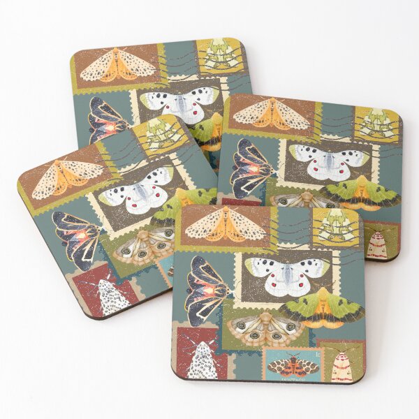 Item preview, Moths stamps vintage  designed and sold by InkRiot Studios.