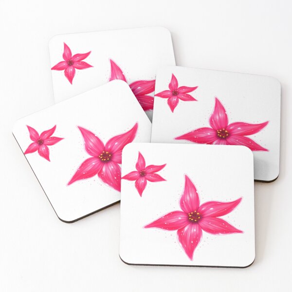 Item preview, Pink glossy floral star blossom designed and sold by AuraMusa.