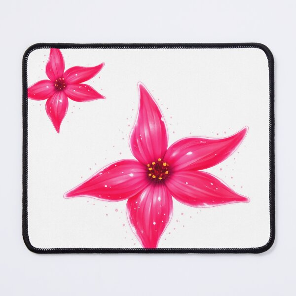 Item preview, Pink glossy floral star blossom designed and sold by AuraMusa.