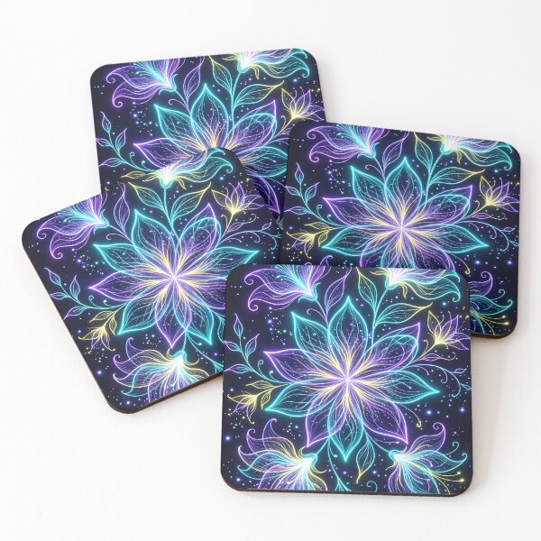 Item preview, Electric Neon Lotus Mandala Geometric Flower Art designed and sold by LuisWorks.
