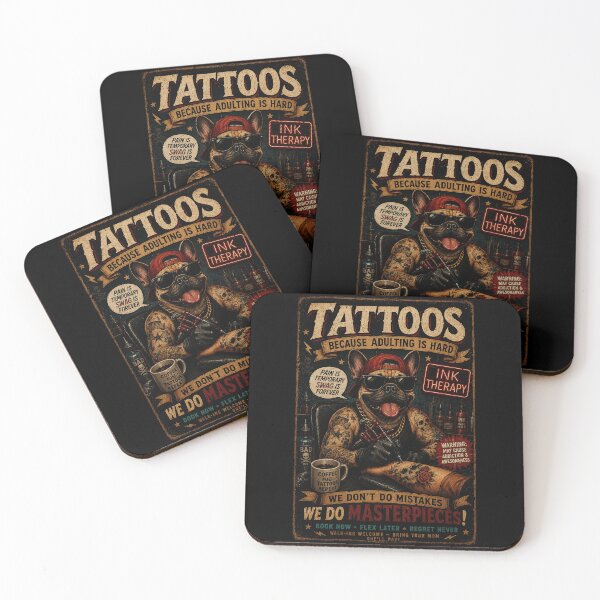 Item preview, Funny Tattoo Bulldog Vintage Ink Therapy Retro Poster designed and sold by Modaozushi216.