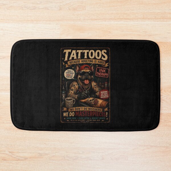 Item preview, Funny Tattoo Bulldog Vintage Ink Therapy Retro Poster designed and sold by Modaozushi216.