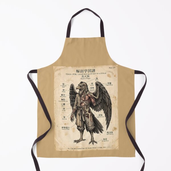 Item preview, Karasu Tengu Anatomical Diagram Vintage Yokai designed and sold by SplashTastic.
