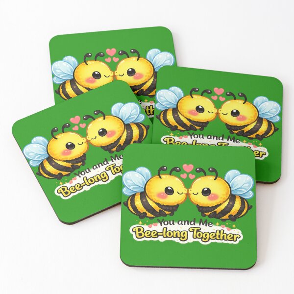 Item preview, You and Me Bee-long Together Cute Bee Couple | Kawaii Bee Pun Design designed and sold by sumodesign.