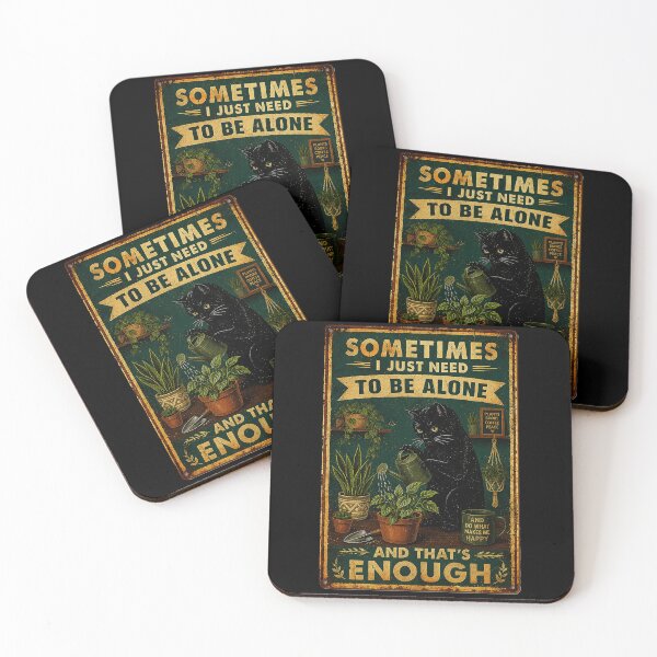 Item preview, Sometimes I Just Need To Be Alone Black Cat Vintage Plant designed and sold by eliramaison.