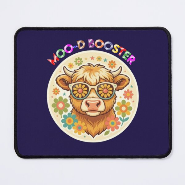 Item preview, Mood Booster Highland Cow Retro Flower Sunglasses Cute Groovy Cow Cartoon designed and sold by HopeAndHustle.