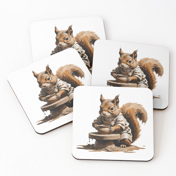 Item preview, Woodland Squirrel Pottery Artist designed and sold by AQUILAKREO.