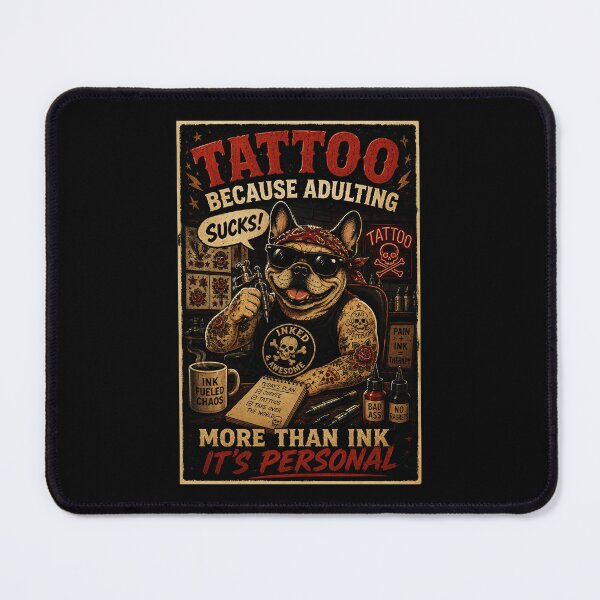 Item preview, Funny Tattoo Bulldog Vintage Ink Therapy Retro Biker designed and sold by Modaozushi216.