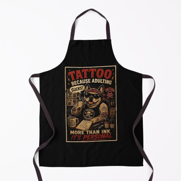 Item preview, Funny Tattoo Bulldog Vintage Ink Therapy Retro Biker designed and sold by Modaozushi216.