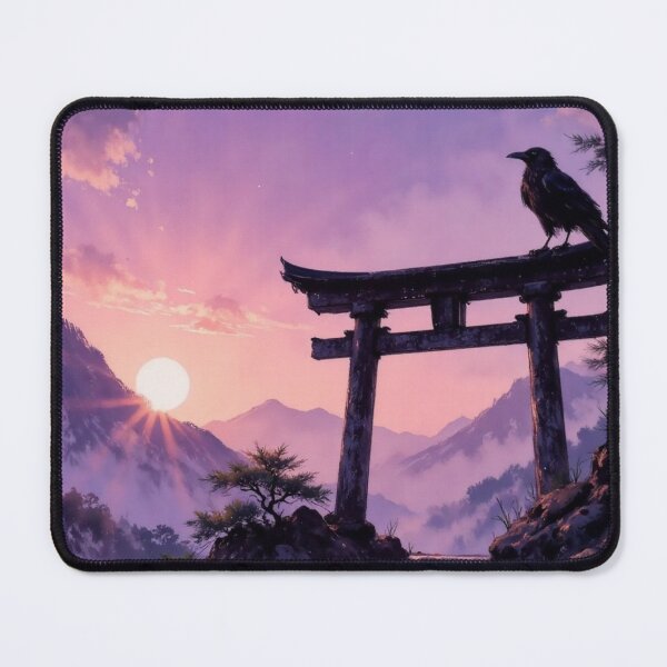 Item preview, Crow on Torii Gate at Purple Dusk designed and sold by Mugen-Champloo.