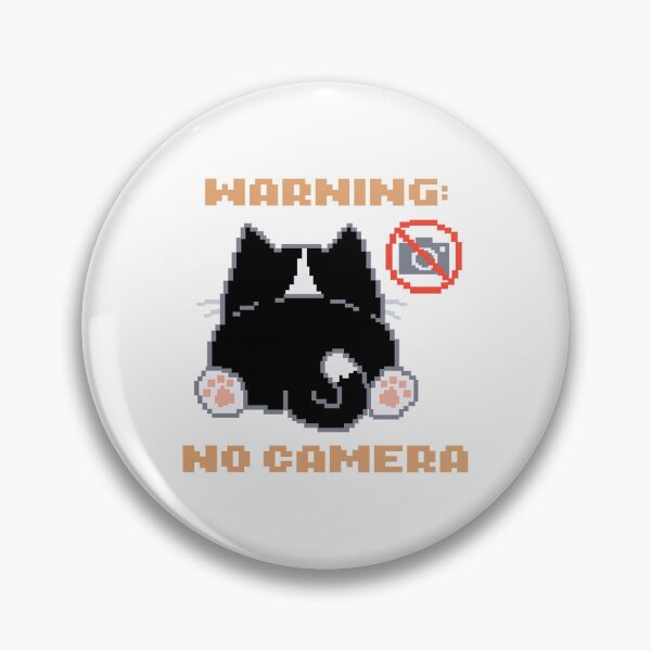 Item preview, Warning: No Camera │ Pixel Cat designed and sold by sixsixsix.shop.