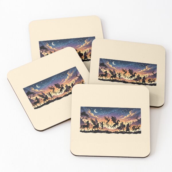 Item preview, Mythical Spirits Silhouette Twilight Landscape designed and sold by SplashTastic.
