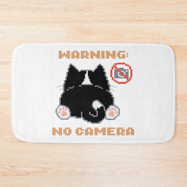 Item preview, Warning: No Camera │ Pixel Cat designed and sold by sixsixsix.shop.
