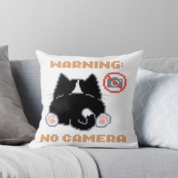 Item preview, Warning: No Camera │ Pixel Cat designed and sold by sixsixsix.shop.