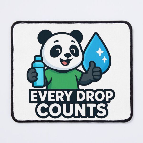 Item preview, Cute Panda Save Water Eco Friendly Sticker  designed and sold by Nuvoro Eco Awareness.