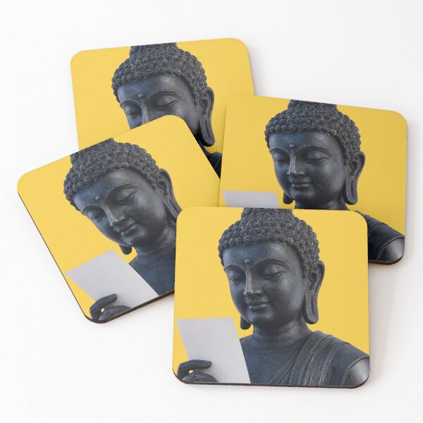 Item preview, Black Buddha Statue Holding Blank Card – Zen Meditation Art designed and sold by canvahub.