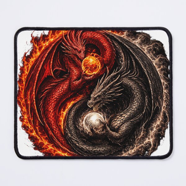 Item preview, Fire and Shadow Dragon Yin Yang designed and sold by FyreHorse Designs.